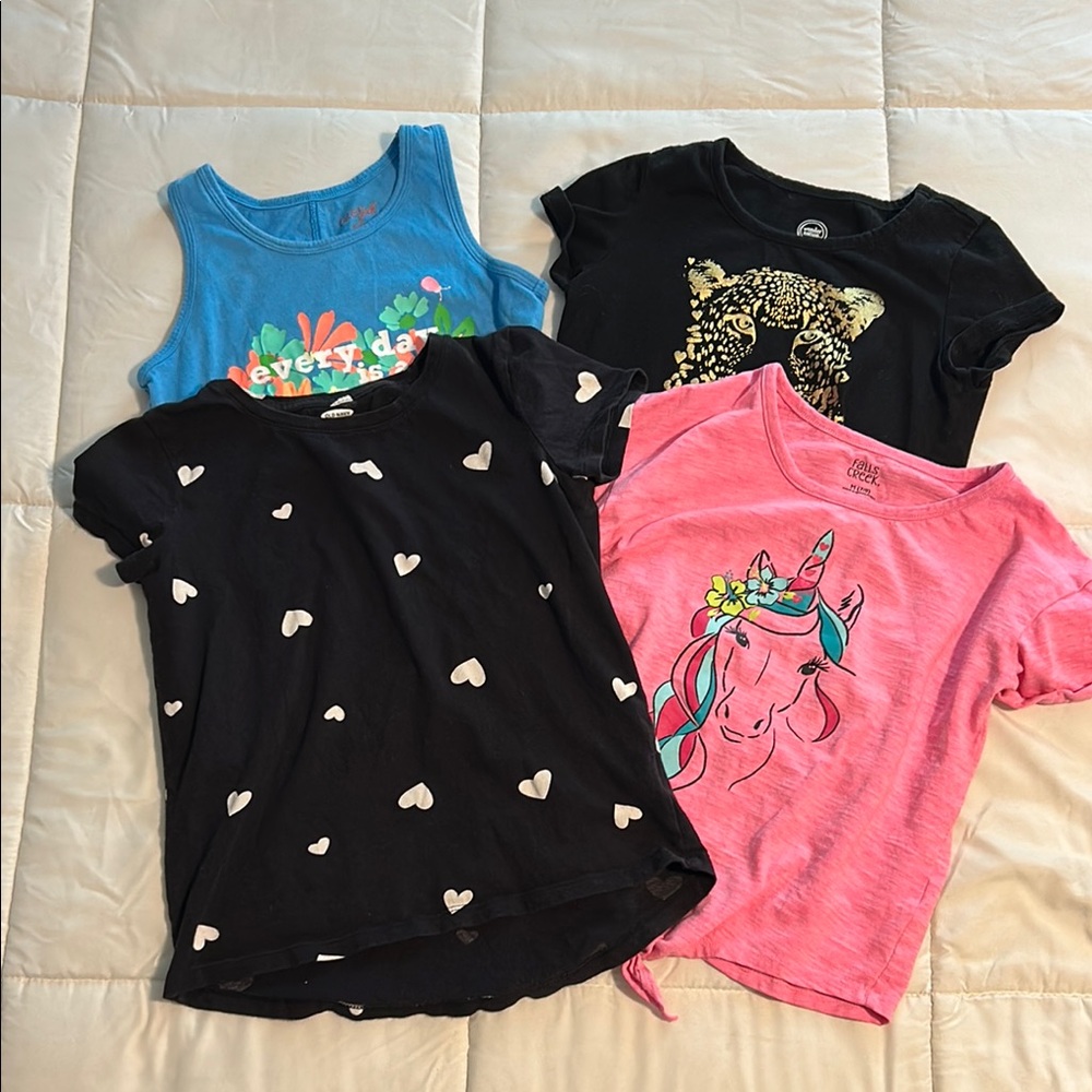 Bundle of 4 Girls Tops Size M(7-8) Various Brands